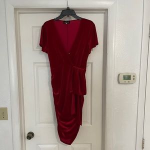 A vibrant velvet red dress